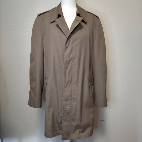 London Fog Vintage Men's Size 40 Tan Trench Coat w/ Zip Removable Liner - Picture 1 of 16